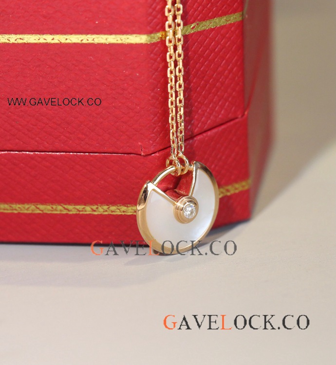 Copy Cartier Amulette de Rose Gold Chain Necklace
